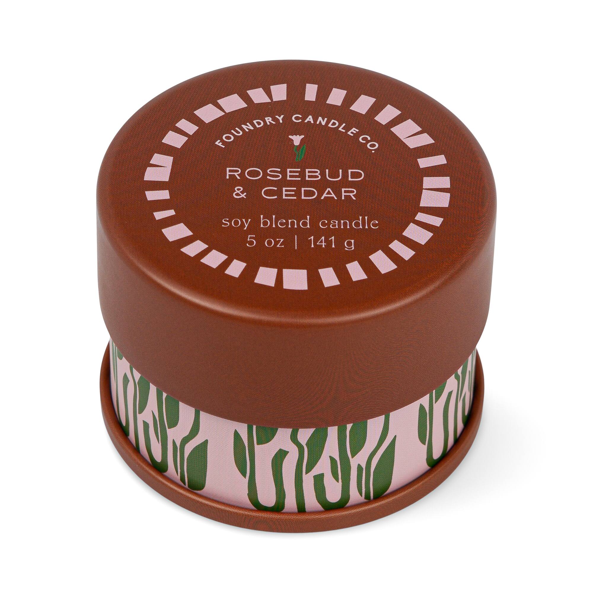 Foundry Candle Co. 5oz. Rosebud & Cedar Soy Blend Candle Tin
